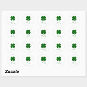 Sticker Rond Personalized Name Lucky Clover (Feuille)