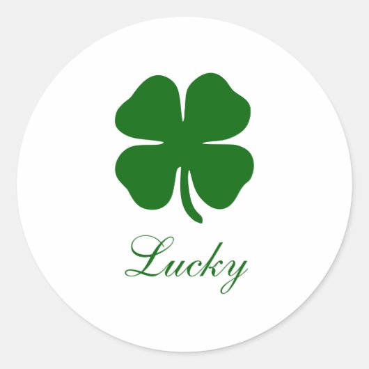 Sticker Rond Personalized Name Lucky Clover (Devant)