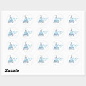 Sticker Rond Personalized Nautical Sailboat Cabana Stripe  (Feuille)