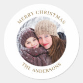 Sticker Rond Personalized Photo Christmas (Devant)