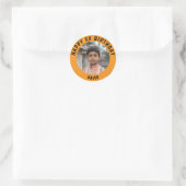Sticker Rond Personalized Photo, Name And Age Birthday (Sac)