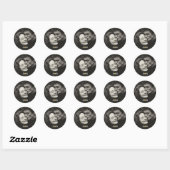 Sticker Rond Personalized Photo Wedding Custom Initials Treat (Feuille)