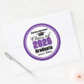 Sticker Rond Personalized Purple Class of 2026 Graduation Party (Enveloppe)