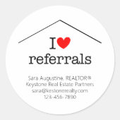 Sticker Rond Personalized Realtor I Love Referrals (Devant)