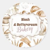 Sticker Rond Personalized Rustic Baking Business (Devant)