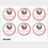 Sticker Rond Personalized Santa Claus Label for Holiday Gifts (Feuille)