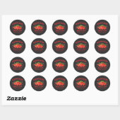Sticker Rond Personalized Strawberry Sweet Custom Birth Year (Feuille)