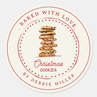 Sticker Rond Personalized Vintage Cookie Holiday Baking 