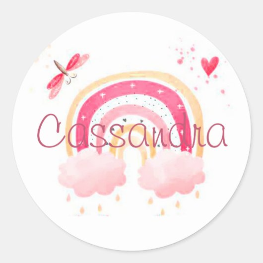 Sticker Rond Personalized watercolor rainbow (Devant)