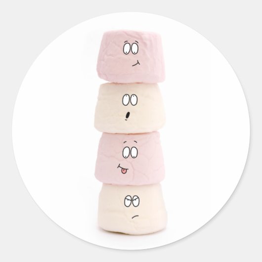 Sticker Rond personnage marshmallow (Devant)