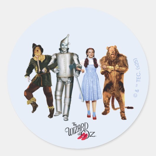 Sticker Rond Personnages Classiques du Magicien d'Oz (Devant)
