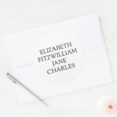 Sticker Rond Personnages principaux de Fierté et Préjugés (Enveloppe)