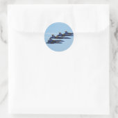 Sticker Rond Personnalisable 6 Blue Angels Soaring in Sky (Sac)