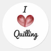 Sticker rond personnalisable I (coeur) Quilling 1, (Devant)