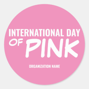 Sticker Rond Personnalisable Journée internationale du rose