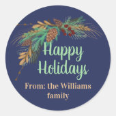 Sticker Rond Personnalisable Joyeux Joyeux Jours à partir de... (Devant)