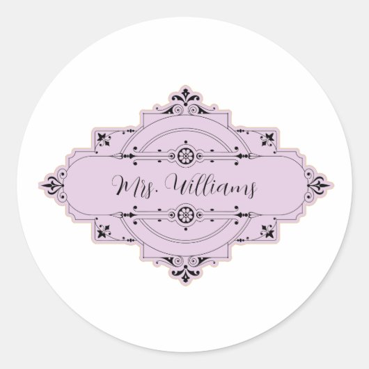 Sticker Rond Personnalisable mariage mariée classique collant r (Devant)