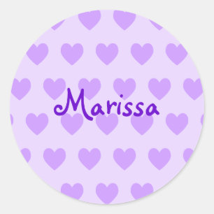 Sticker Rond Personnalisable Motif de coeur violet personnalisé