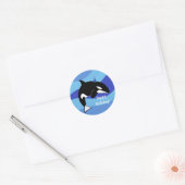 Sticker Rond Personnalisable Orca Killer Whale Anniversaire (Enveloppe)