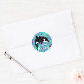Sticker Rond Personnalisable Orca Killer Whale Anniversaire (Enveloppe)