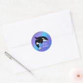 Sticker Rond Personnalisable Orca Killer Whale Anniversaire (Enveloppe)