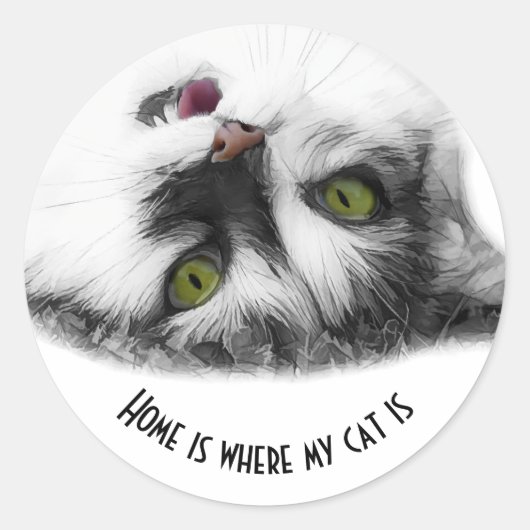 Sticker Rond Personnalisable Positive Cat (Devant)