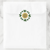 Sticker Rond PERSONNALISABLE ! Shamrock - Gold Irish Celtic (Sac)