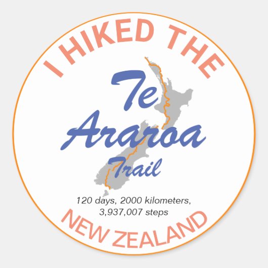 Sticker Rond Personnalisable Te Araroa (Devant)