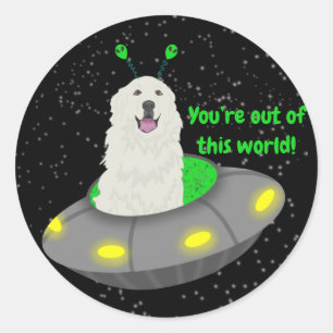 Sticker Rond Personnalisable Vous êtes hors de ce monde !