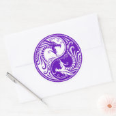 Sticker Rond Personnalisable Yin Yang Dragons (Enveloppe)