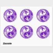 Sticker Rond Personnalisable Yin Yang Dragons (Feuille)