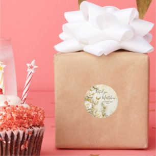 Sticker Rond Personnalisation du mariage rose