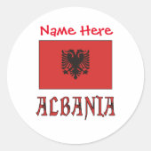 Sticker Rond Personnalisation rouge du drapeau albanais (Devant)