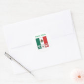 Sticker Rond Personnalisation verte du drapeau mexicain (Enveloppe)