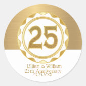 Sticker Rond Personnalisé 25e anniversaire ou anniversaire, etc (Devant)