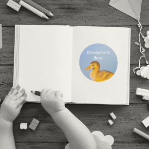Sticker Rond Personnalisé Baby Duckling Ce livre appartient à
