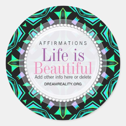 Sticker rond Personnalisé Blacklite Aztec (Devant)