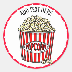 Sticker Rond Personnalisé ces Popcorn rétro