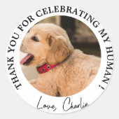 Sticker Rond Personnalisé Chien Mariage Favoriser Chien d'honne (Devant)