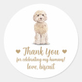 Sticker Rond Personnalisé Cockapoo Chien Mariage Favoriser Stic (Devant)