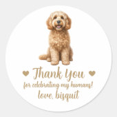 Sticker Rond Personnalisé Cockapoo Chien Mariage Favoriser Stic (Devant)