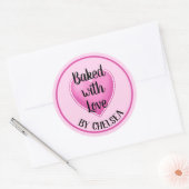 Sticker Rond Personnalisé Cuit avec Amour (Enveloppe)