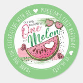 Sticker Rond Personnalisé Dans Une Fête D'Anniversaire Melon (Devant)