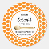 Sticker Rond Personnalisé de la cuisine d'automne (Devant)