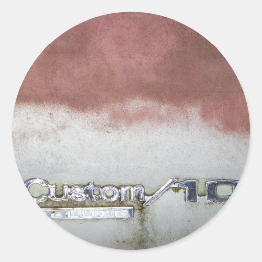 Sticker Rond personnalisé de luxe rose et blanc (Devant)