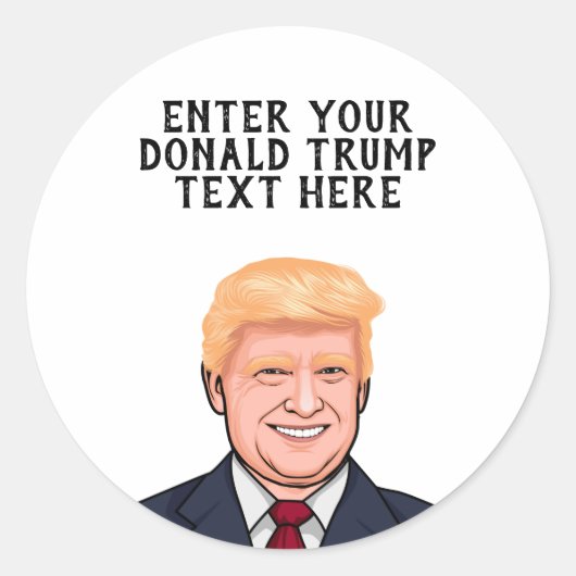 STICKER ROND PERSONNALISÉ DONALD TRUMP (Devant)