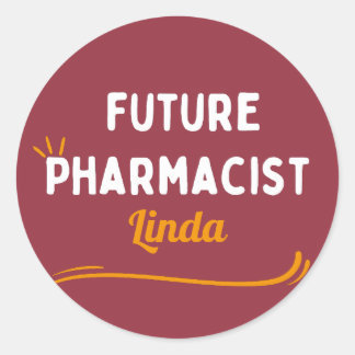 Sticker Rond personnalisé drôle futur pharmacien pour enfants
