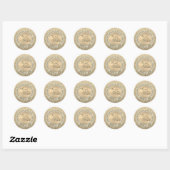 Sticker Rond Personnalisé Enregistrer la date Gold Glam Seal (Feuille)