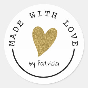 Sticker Rond Personnalisé Fabriqué Avec Love Heart Parties scin