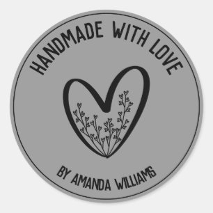 Sticker Rond Personnalisé fait à la main avec amour